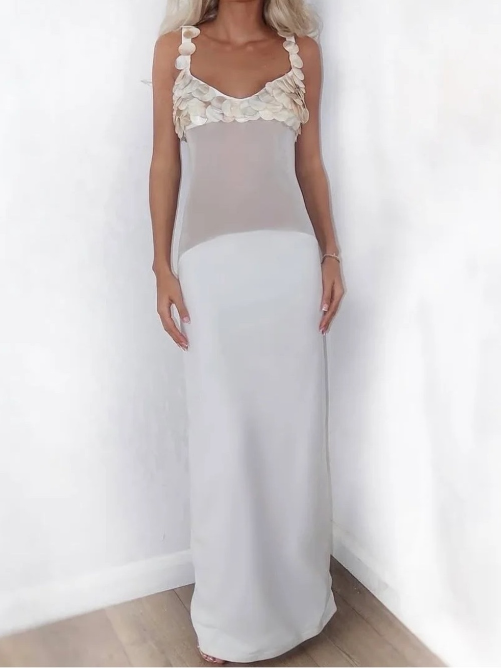 Made by Mel “Mother of pearl” maxi dress